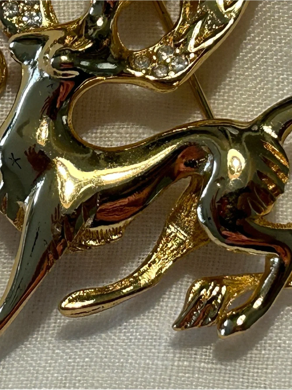 Gold-Tone Winged Mythical Creature Brooch for Women